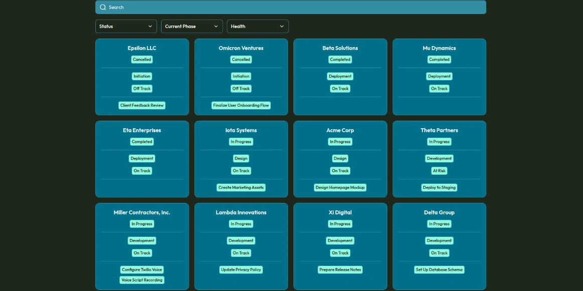 Mission Control Dashboard